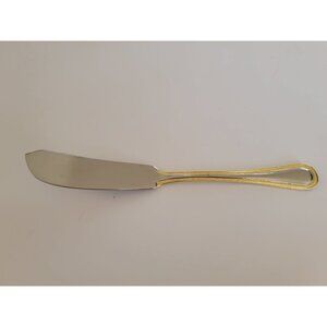 Regal Pearl (Stainless, Gold Accent) by Wallace Silver - Butter Spreader Knife